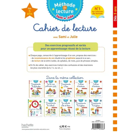 Sami et Julie ; méthode de lecture : cahier de lecture avec Sami et Julie - Adeline Cecconello - Hachette Education - Grand... -