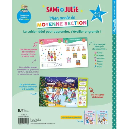 Sami et Julie : Mon année de Moyenne Section - Caroline Marcel - Hachette Education - Grand format - ravate.com librairie reunio