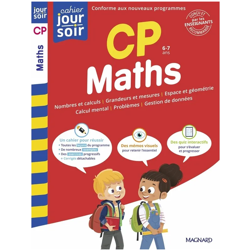 Cahier du jour / cahier du soir : Maths : CP ; Conçu et recommandé par les enseignants - Michel Wormser - Magnard - Grand... - r