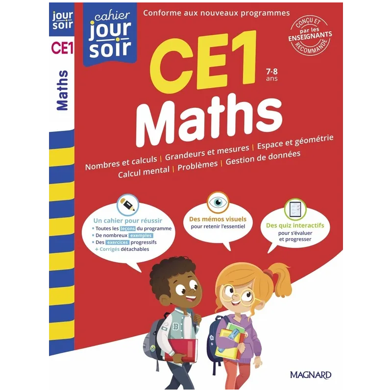 Cahier du jour / cahier du soir : Maths : CE1 ; Concu et recommande par les enseignants - Michel Wormser - Magnard - Grand... - 