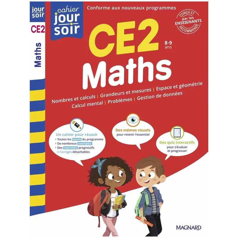 Cahier du jour / cahier du soir : Maths : CE2 ; Conçu et recommandé par les enseignants - Maguy Cazalot - Magnard - Grand... - r