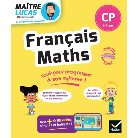 C'est simple avec Maître Lucas : Français et Maths CP Cahier de soutien avec des vidéos : Leçons et exercices corrigés
