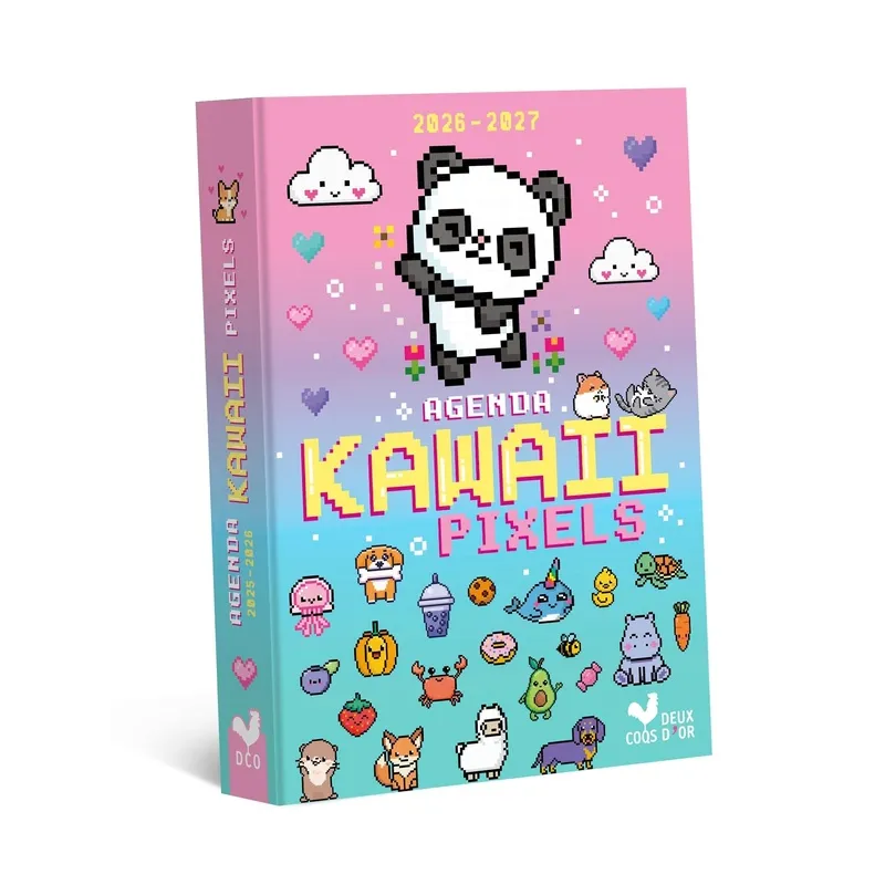 Agenda Kawaii Pixels (édition 2026/2027) - Collectif - Éditions Deux Coqs d - ravate.com librairie reunion