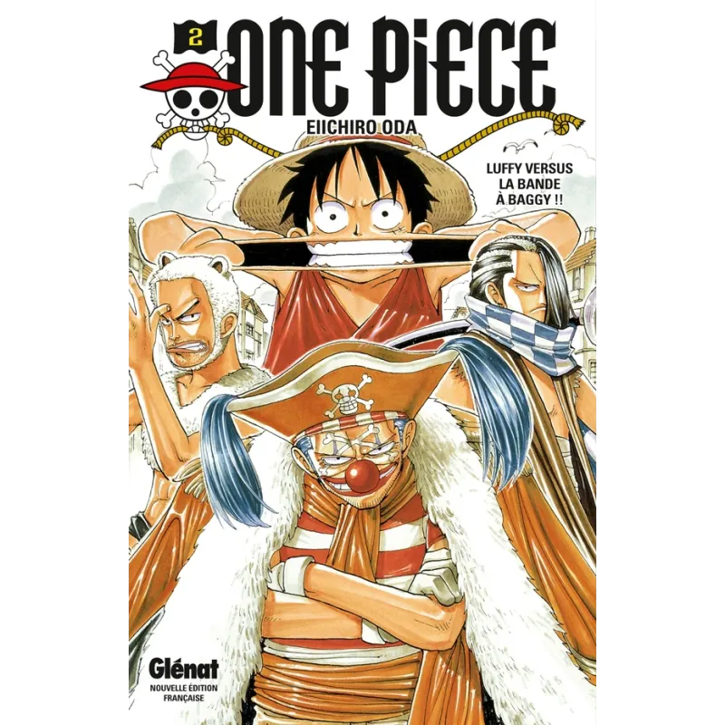 One Piece - édition originale Tome 2 : Luffy versus la bande à Baggy !! - Eiichiro Oda - Glénat - Poche - ravate.com librairie r
