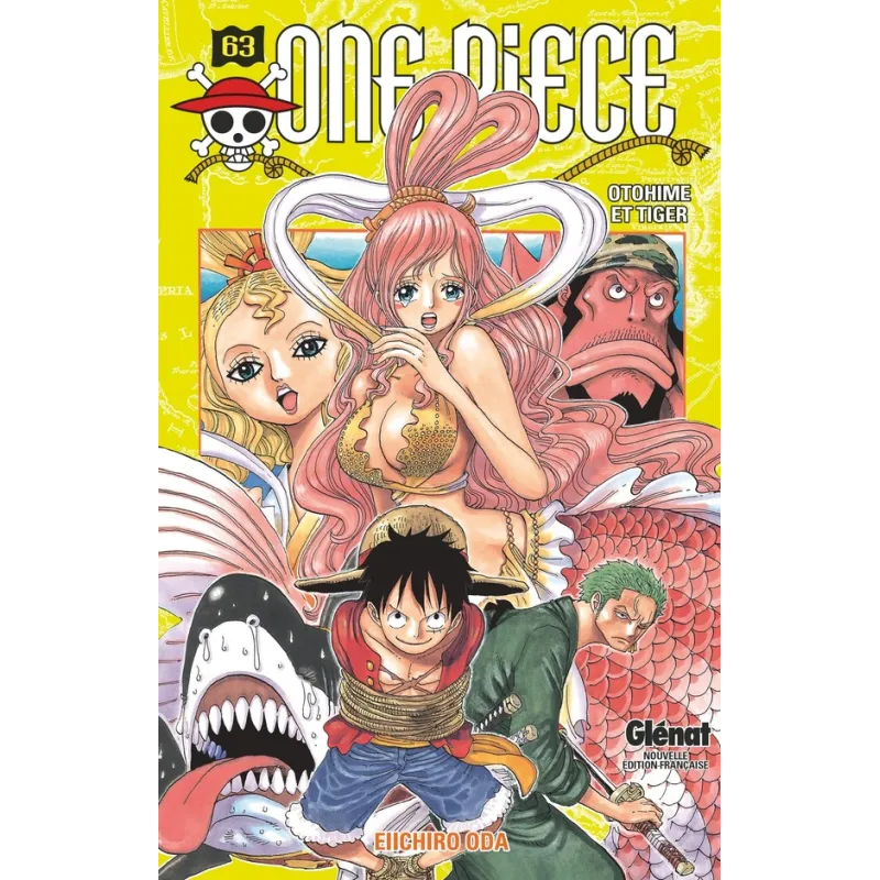 One Piece - édition originale Tome 63 : Otohime et Tiger - Eiichiro Oda - Glénat - Poche - ravate.com librairie reunion