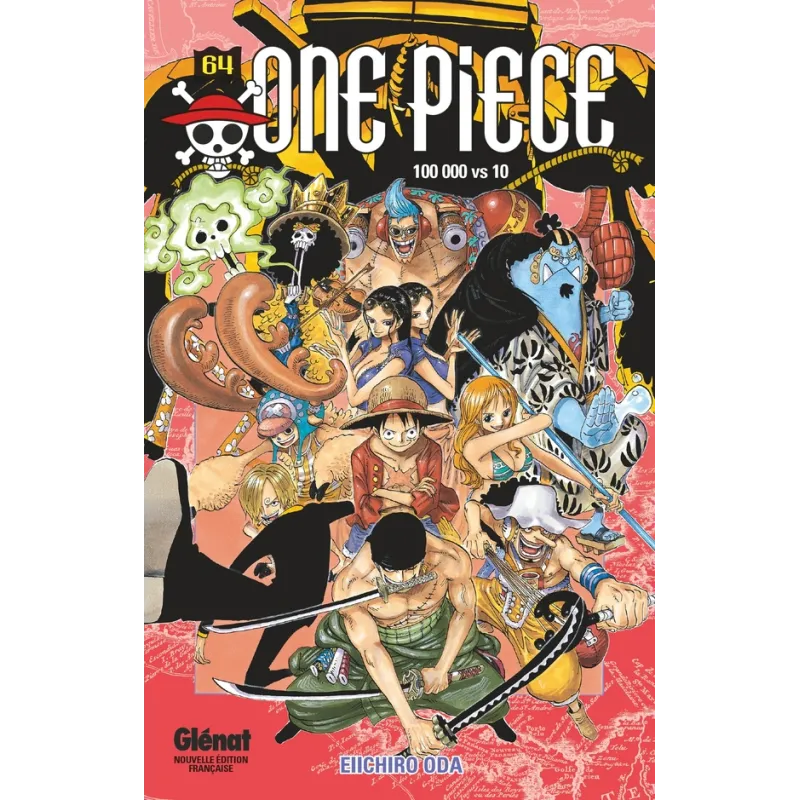 One Piece - édition originale Tome 64 : 100 000 vs 10 - Eiichiro Oda - Glénat - Poche - ravate.com librairie reunion