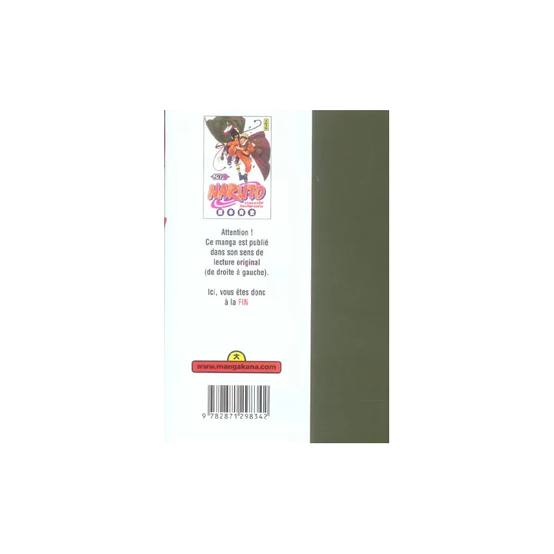 Naruto Tome 20 - Masashi Kishimoto - Kana - Poche - ravate.com librairie reunion