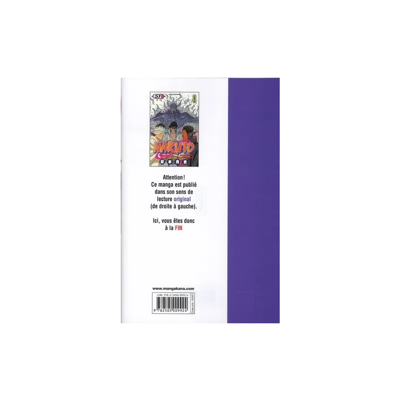 Naruto Tome 51 - Masashi Kishimoto - Kana - Poche - ravate.com librairie reunion