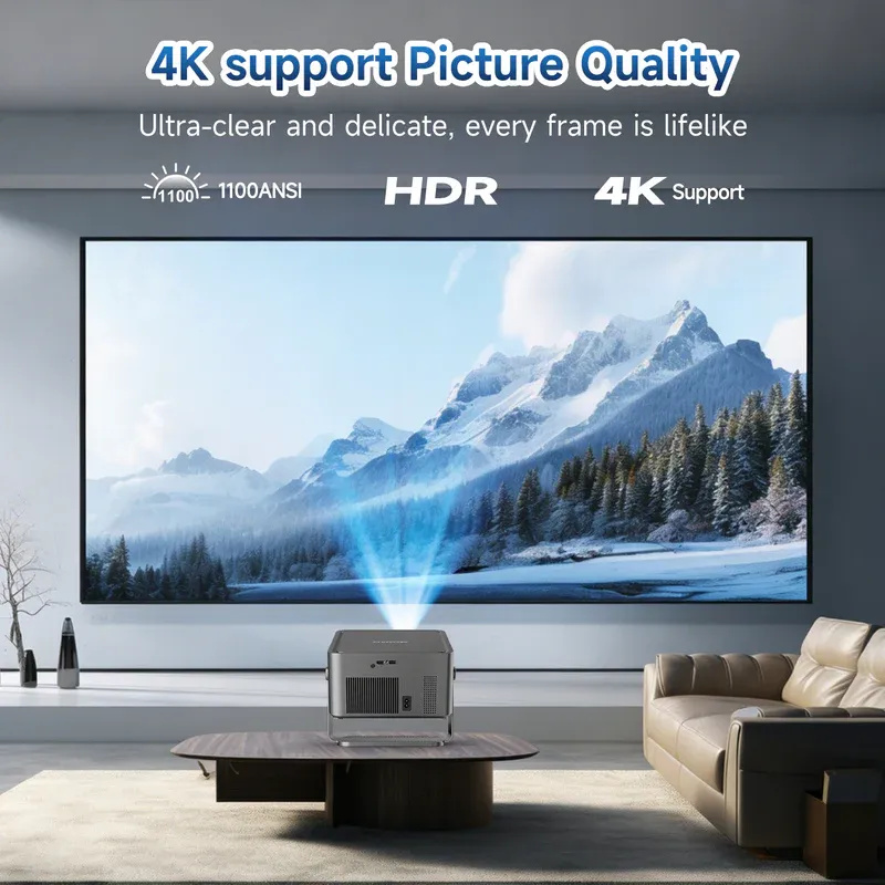 Mini vidéoprojecteur portable Android 14, 1100ANSI 1080P HY450GT grise - MAGCUBIC - HY450GT