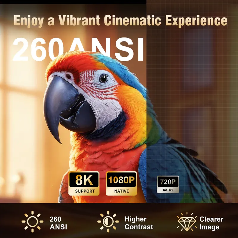 Mini vidéoprojecteur portable Android 14, 260ANSI 1080P HY310 blanc - MAGCUBIC - HY310