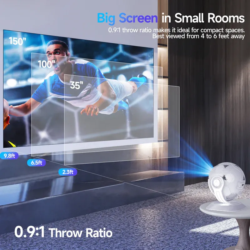 Mini vidéoprojecteur portable Android 14, 300ANSI 720P HY300F blanc - MAGCUBIC - HY300F