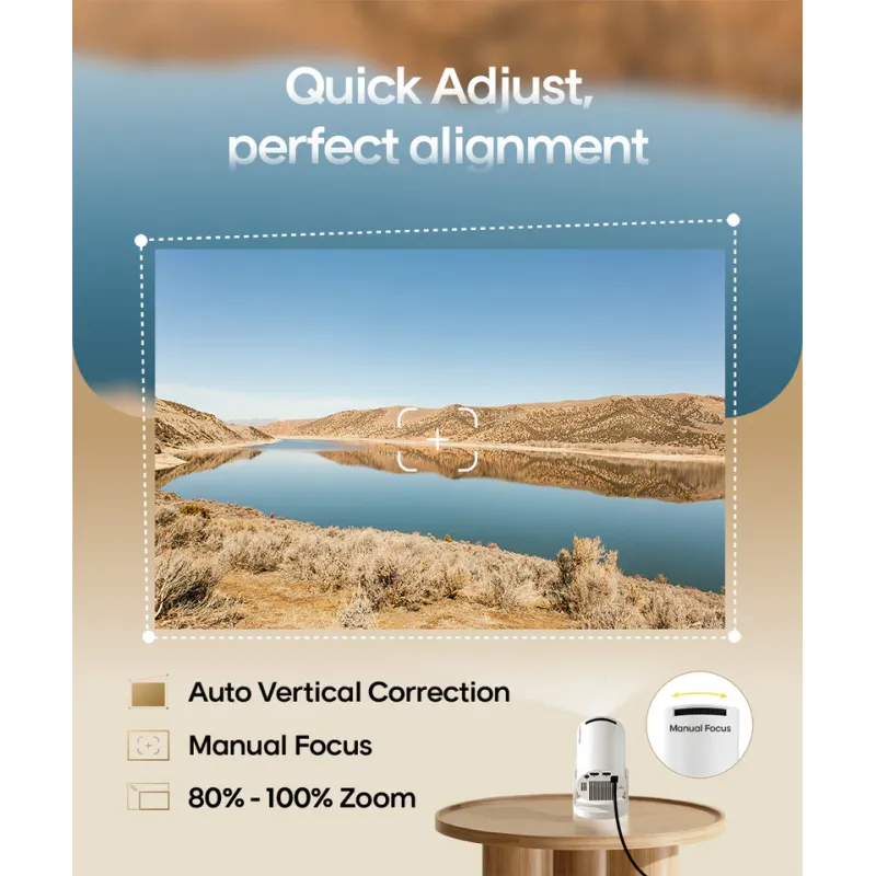 Mini vidéoprojecteur portable Android 14, 200ANSI 720P HY300 PRO blanc - MAGCUBIC - HY300PROWHITE
