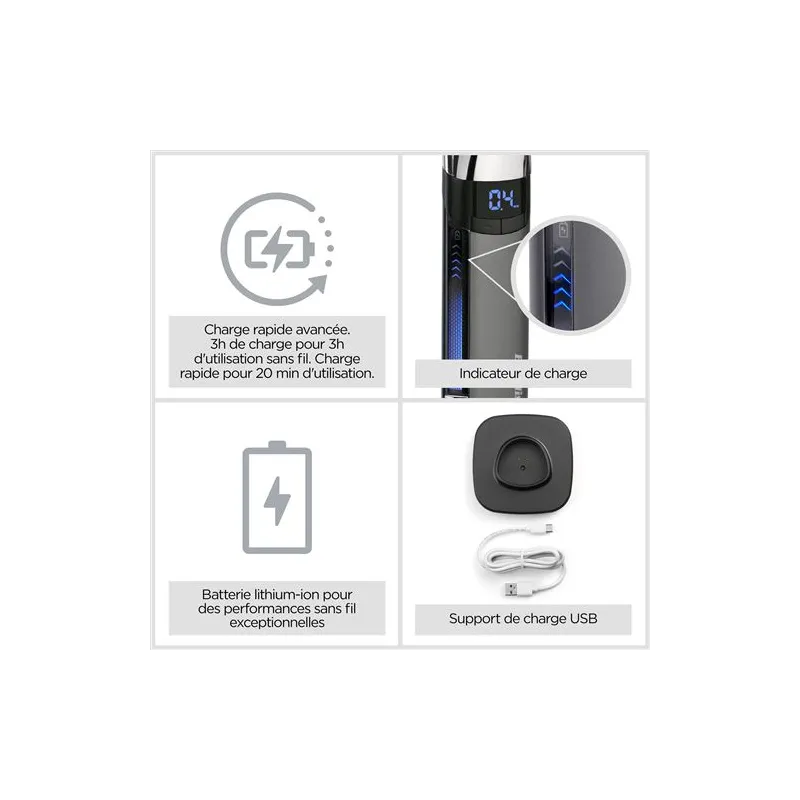 Tondeuse barbe sans fil BaByliss Stubble Trimmer Super-X Metal Series S996E Noir