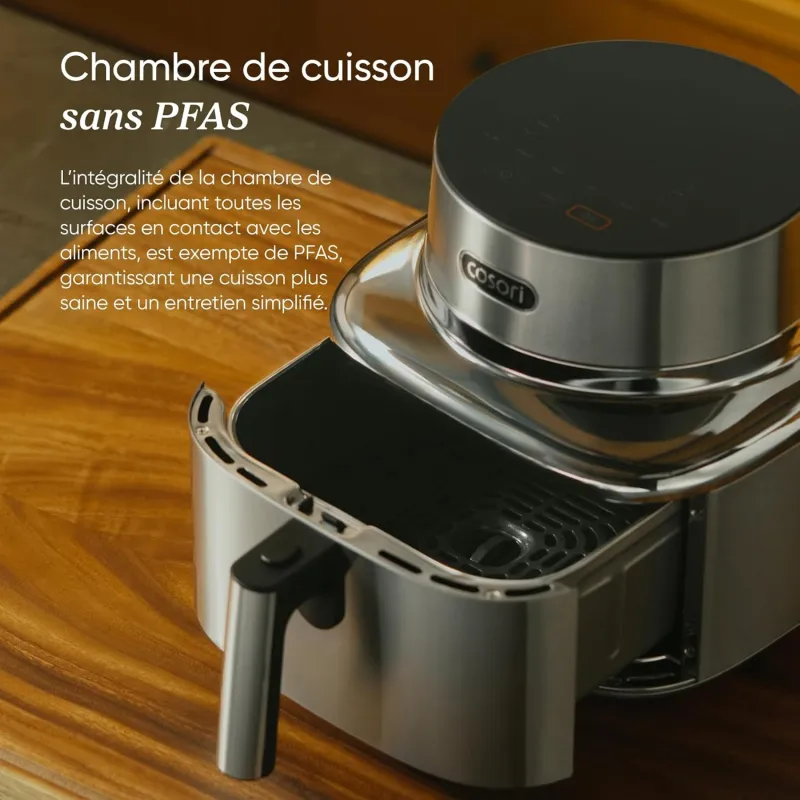 Friteuse sans huile à air chaud connectée Iconic 6,2L en acier inoxydable  - COSORI - COAFSE601SS