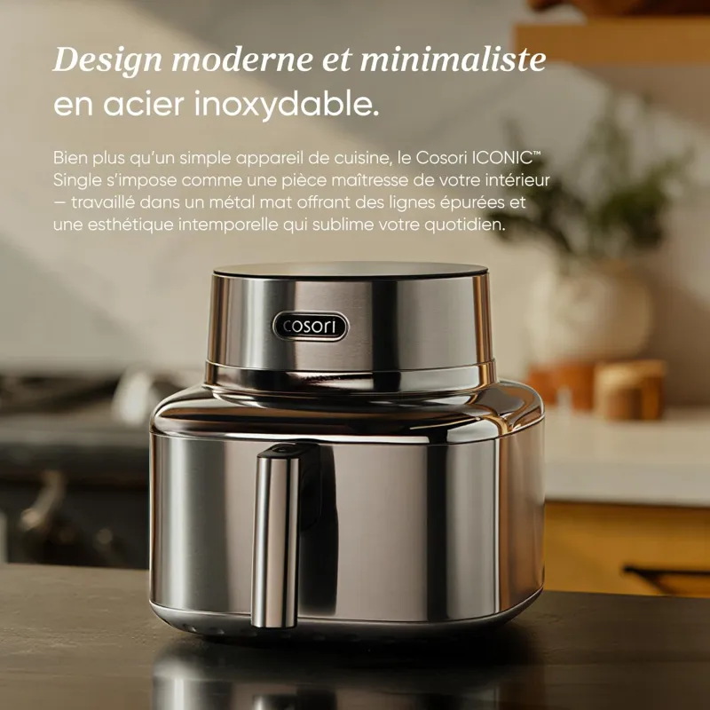Friteuse sans huile à air chaud connectée Iconic 6,2L en acier inoxydable  - COSORI - COAFSE601SS