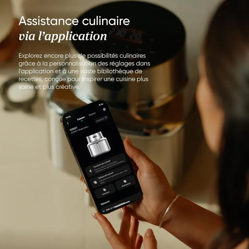 Friteuse sans huile à air chaud connectée Iconic 6,2L en acier inoxydable  - COSORI - COAFSE601SS