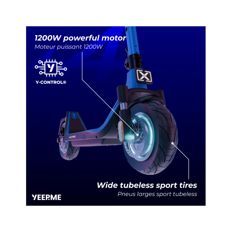 Trottinette électrique Alpine 100A GT 800W bleu - YEEP ME - TROT_YEEP_185