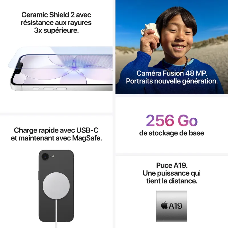 iPhone 17E 256Go noir - APPLE - MHRV4QN/A