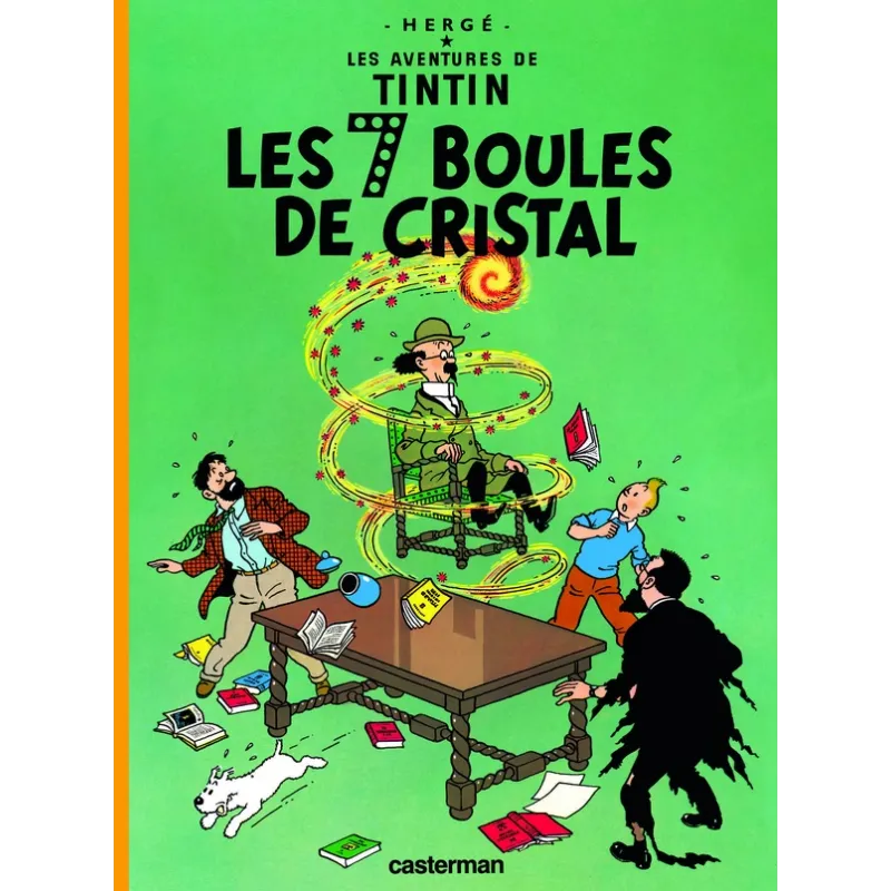 Les aventures de Tintin Tome 13 : les 7 boules de cristal - Hergé - Casterman - Grand format - ravate.com librairie reunion