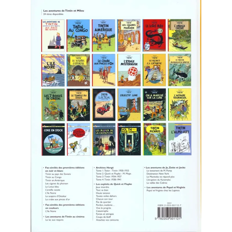 Les aventures de Tintin Tome 13 : les 7 boules de cristal - Hergé - Casterman - Grand format - ravate.com librairie reunion