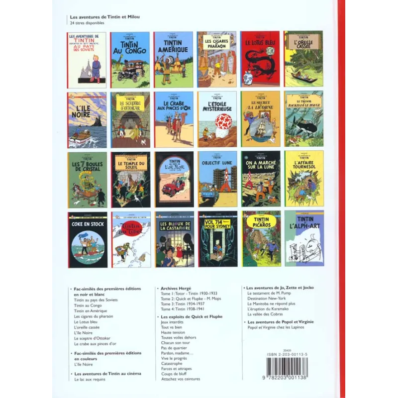 Les aventures de Tintin Tome 14 : le temple du soleil - Hergé - Casterman - Grand format - ravate.com librairie reunion