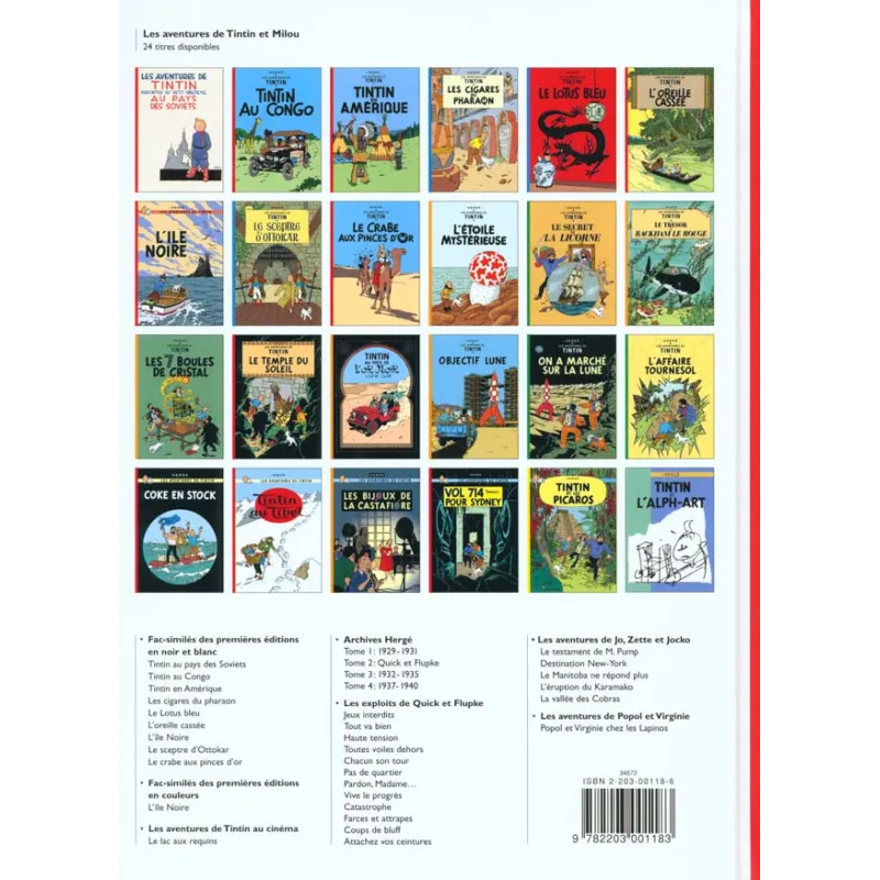 Les aventures de Tintin Tome 19 : coke en stock - Hergé - Casterman - Grand format - ravate.com librairie reunion