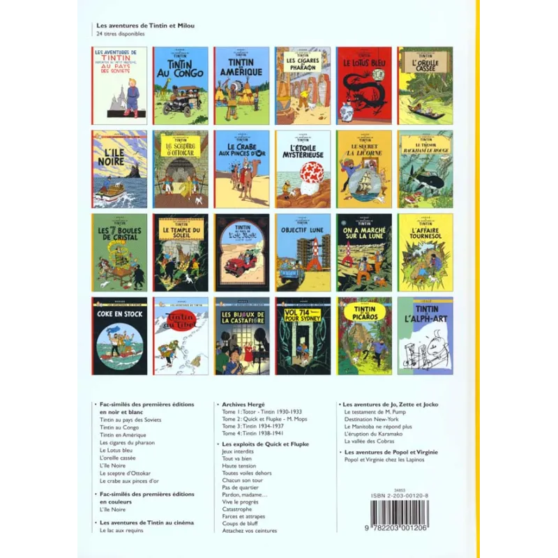 Les aventures de Tintin Tome 21 : les bijoux de la Castafiore - Hergé - Casterman - Grand format - ravate.com librairie reunion