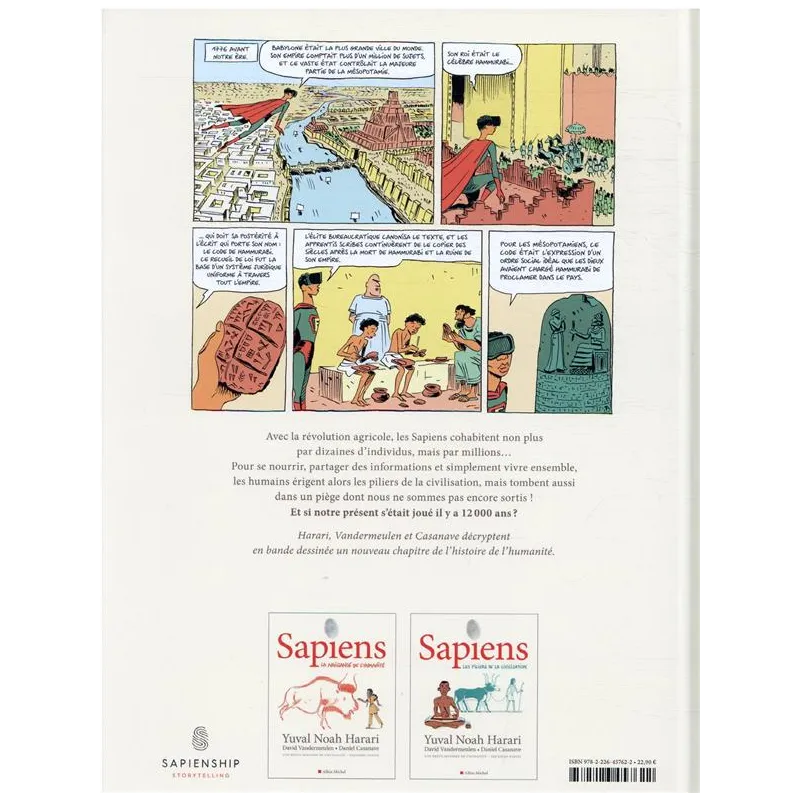 Sapiens Tome 2 : les piliers de la civilisation - David Vandermeulen, Yuval Noah Harari, Daniel Casanave - Albin Michel -...