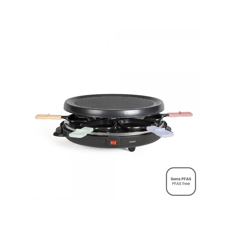 Appareil à raclette 6 personnes 800W noir - LIVOO - DOC207P