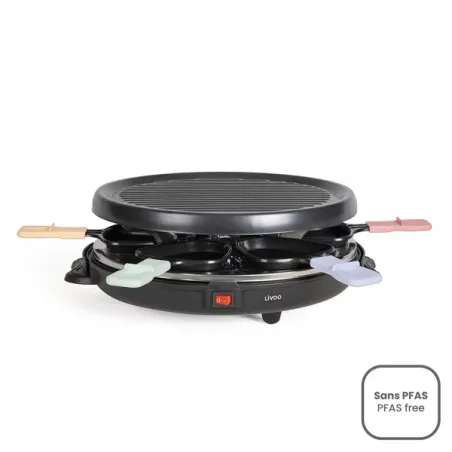 Appareil à raclette 6 personnes 800W Noir - LIVOO - DOC207P