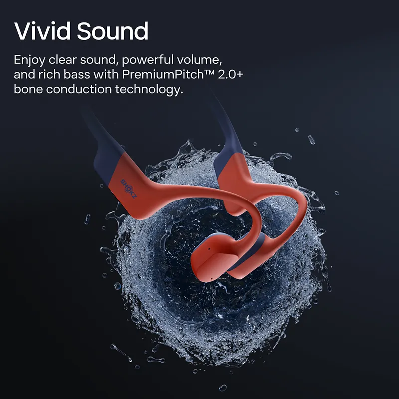 Casque à conduction osseuse OpenSwim Pro Bluetooth 5.4 MP3 32Go Rouge - SHOKZ - S711-ST-RD