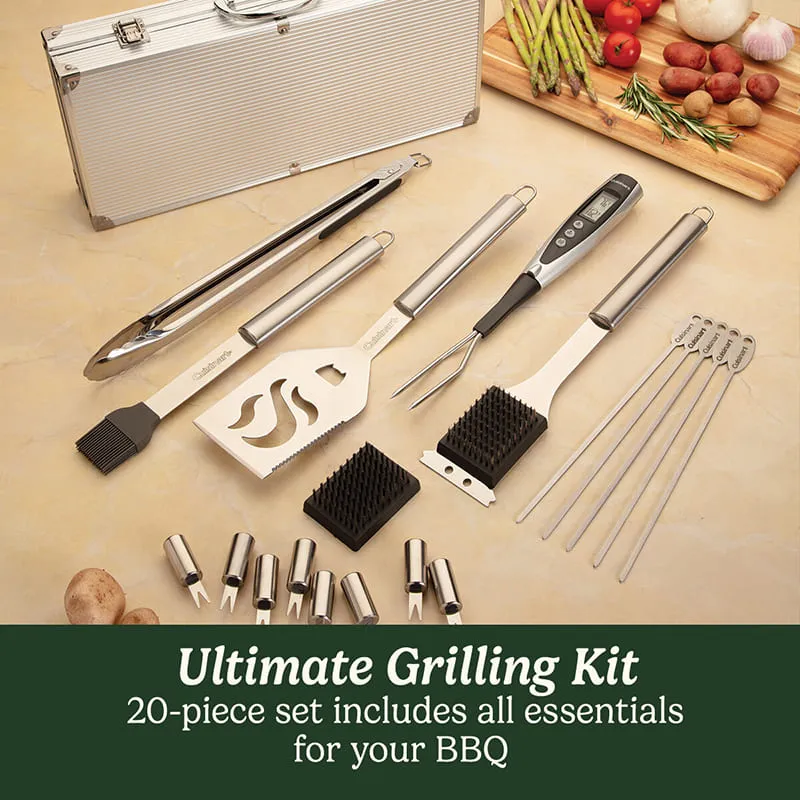 Kit d’outils de barbecue 20 pièces Inox - CUISINART - CGS5020EU