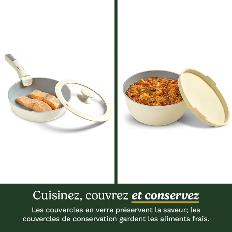 Batterie de cuisine 13 pièces ClickSmart Antiadhésive Crème - CUISINART - D53C13BGEU