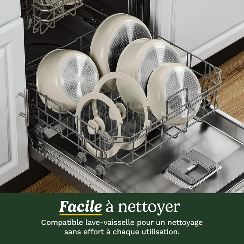 Batterie de cuisine 13 pièces ClickSmart Antiadhésive Crème - CUISINART - D53C13BGEU