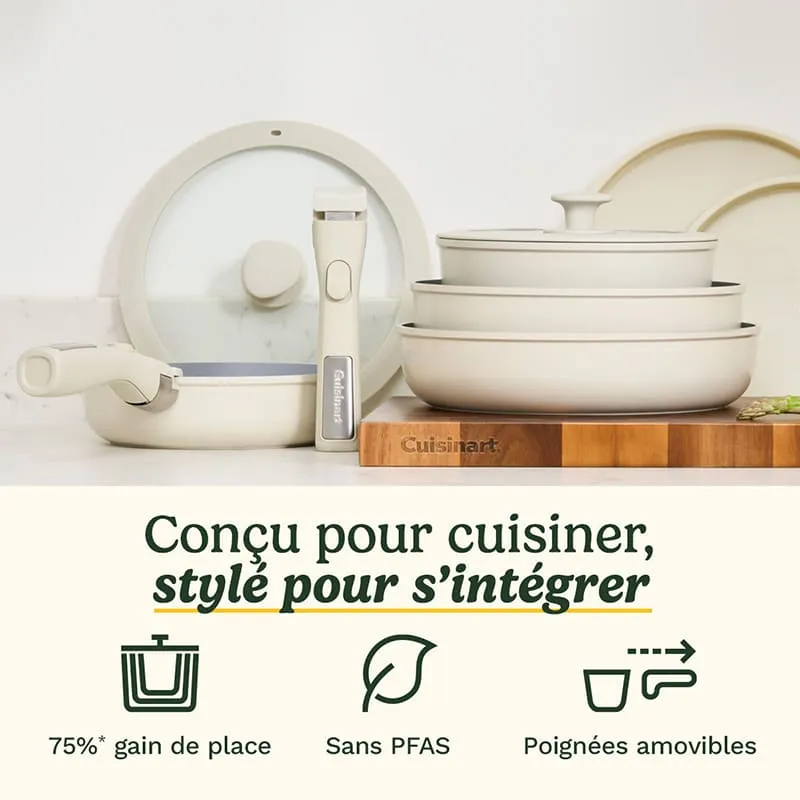 Batterie de cuisine 13 pièces ClickSmart Antiadhésive Crème - CUISINART - D53C13BGEU