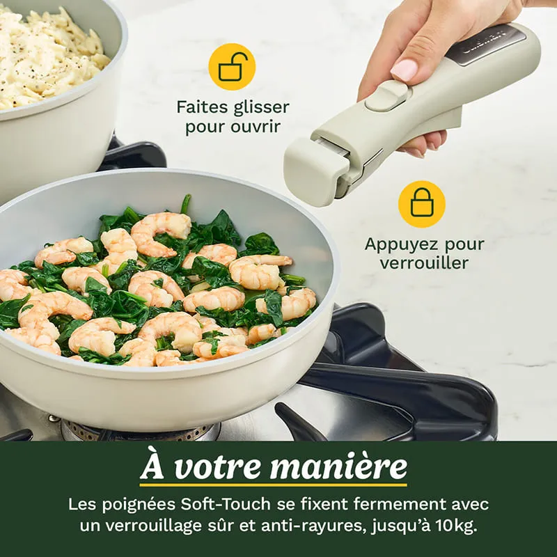 Batterie de cuisine 13 pièces ClickSmart Antiadhésive Crème - CUISINART - D53C13BGEU