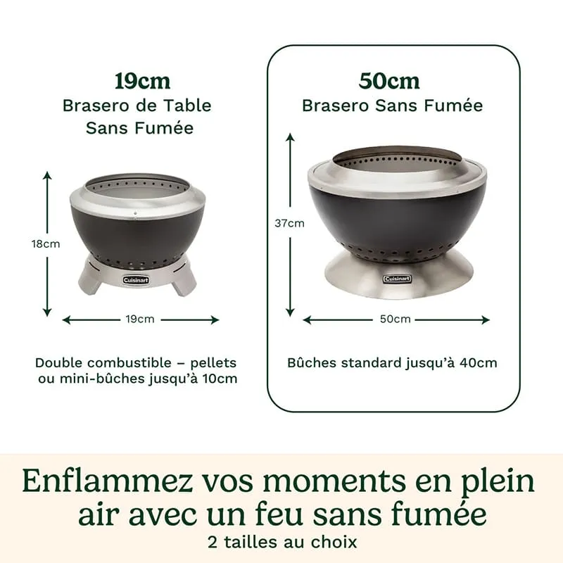 Brasero de table sans fumée Cleanburn 50 cm Noir - CUISINART - COH1900EU