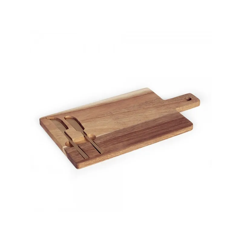Plateau à fromage en acacia avec 2 couteaux - LIVOO - MEC138