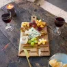 Plateau à fromage en acacia avec 2 couteaux - LIVOO - MEC138