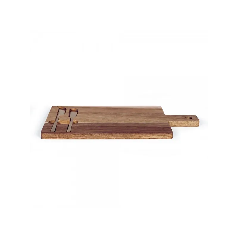 Plateau à fromage en acacia avec 2 couteaux - LIVOO - MEC138