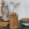 Set de 4 ustensiles de cuisine avec pot Gris - LIVOO - MES153G