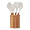 Set de 4 ustensiles de cuisine avec pot Gris - LIVOO - MES153G