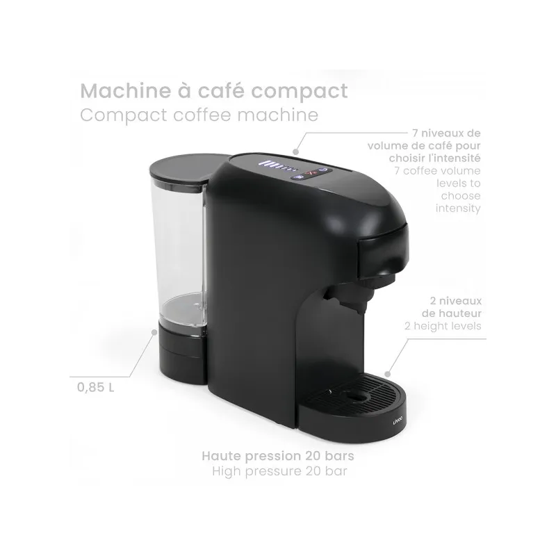 Machine à café multi-capsules 3 en 1 Noir - LIVOO - DOD217N
