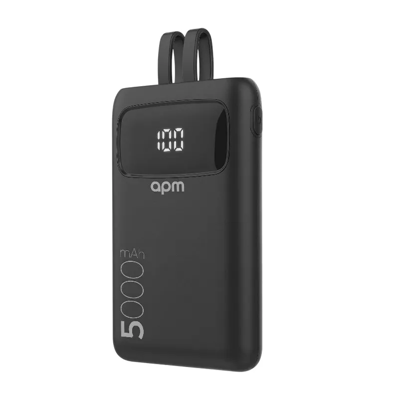 Powerbank 5000 mAh USB-C/Lightning Noir - APM - 572007