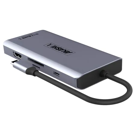 Hub USB-C 9 en 1 Gris anthracite - AKASHI - ALT28307