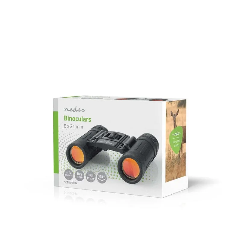 Jumelles Grossissement 8x Objectif 21mm Noir - NEDIS - SCBI1000BK