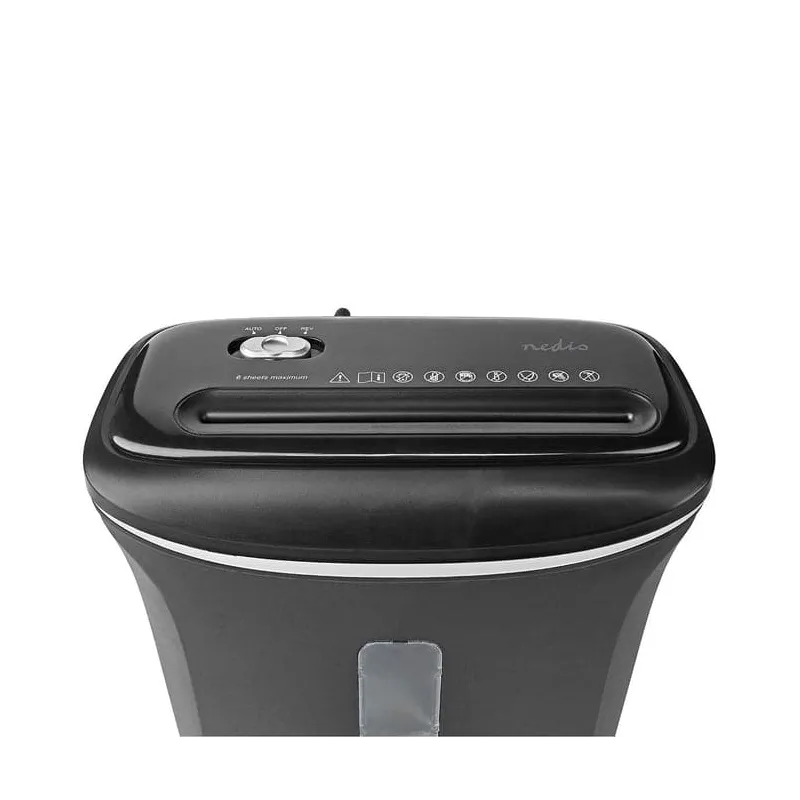 Destructeur de papier 6 feuilles A4 300W 12L Noir - NEDIS - PASH120BKA4