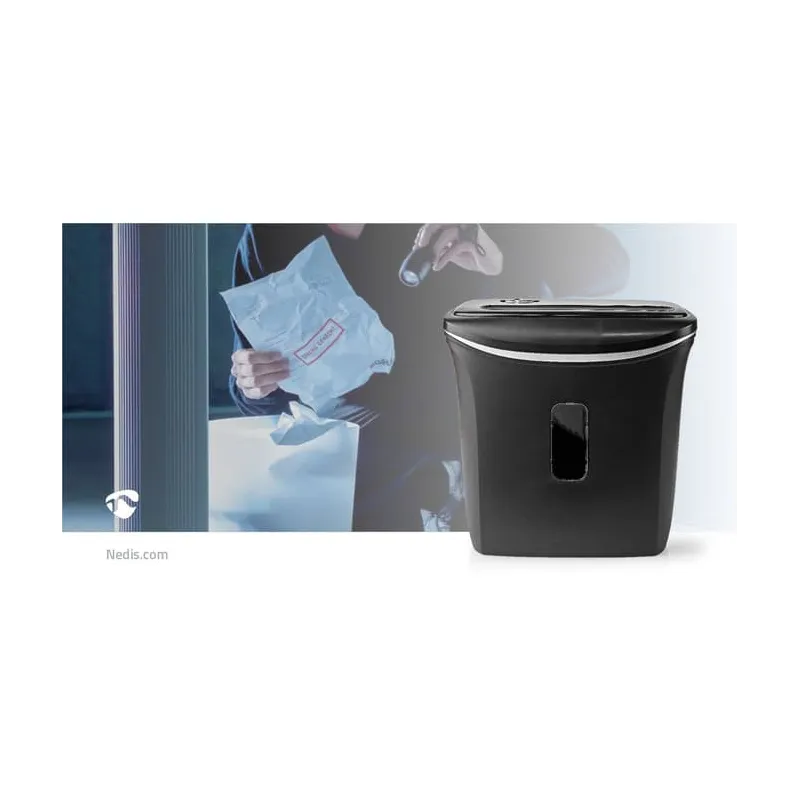 Destructeur de papier 6 feuilles A4 300W 12L Noir - NEDIS - PASH120BKA4