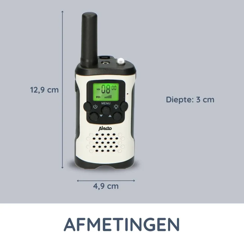 Talkie-walkie 7 km Blanc/Noir - ALECTO - FR175
