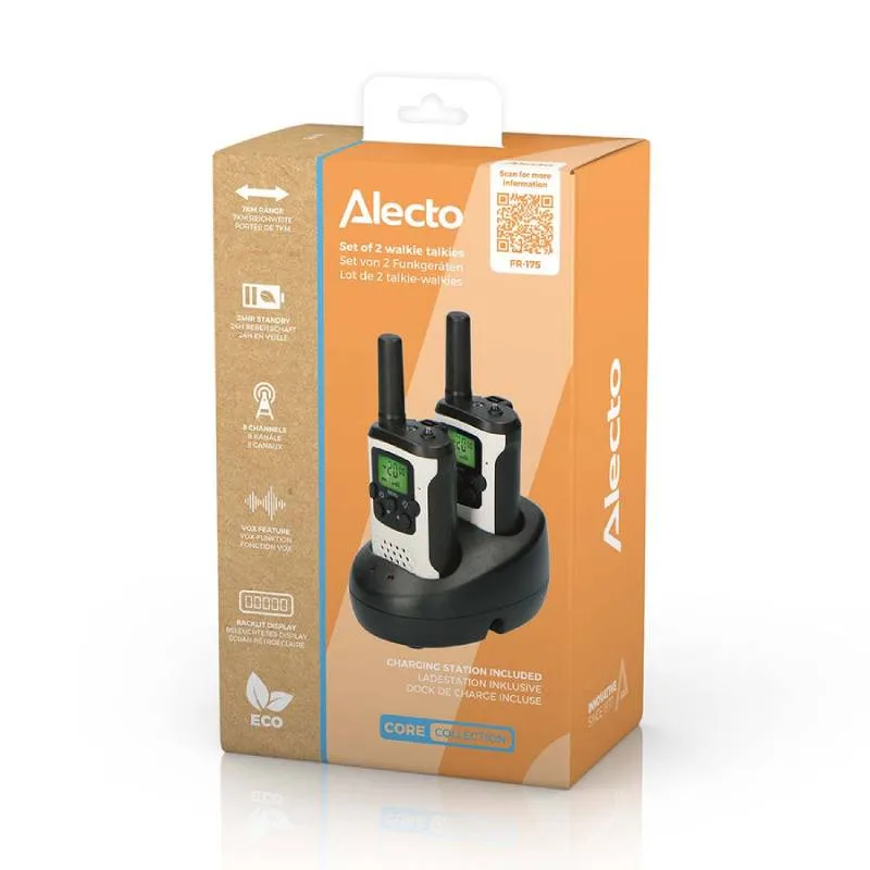 Talkie-walkie 7 km Blanc/Noir - ALECTO - FR175